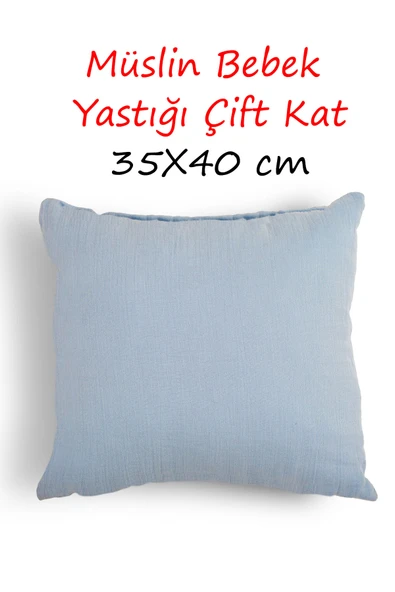 Cottonest Müslin Bebek Yastığı Saf Boncuk Silikon Dolgulu 35x40 Cm - 1