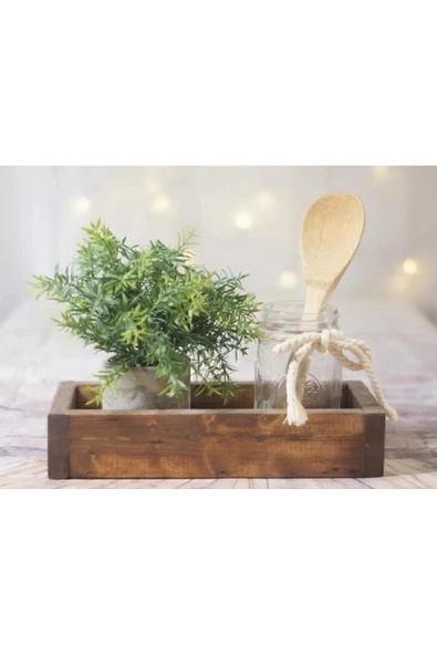 POSTOTTO Ahşap Organizer Kutu 300x15x10cm, Koyu Renk, Çok Amaçlı Saklama Çözümü - Resim 6