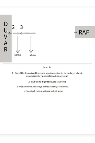 FabriCasa 70x15 Dekoratif Duvar Rafı - Resim 3