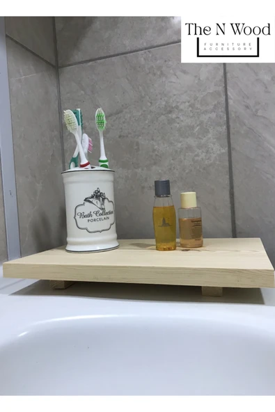 The N Wood Ahşap Ayaklı Kesme Tahtası & Sunumluk Standı - Resim 2