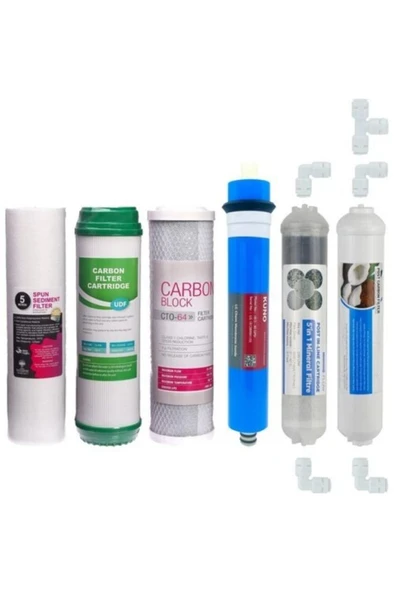 Su Arıtmacihazı 6’li Filtre Seti 9 Aşamalı - Lg Chem (kuno) Membranlı Quick Bağlantılı ürün görseli