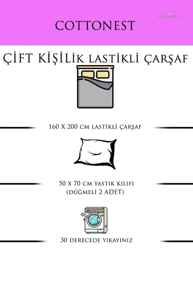 Cottonest 100% PAMUK 2 KATLI MÜSLİN ÇARŞAF SETİ - 4