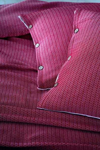 Cottonest Çift Kişilik  Yatak Örtüsü Seti 2 Yastıklı Düğme Detaylı - 2