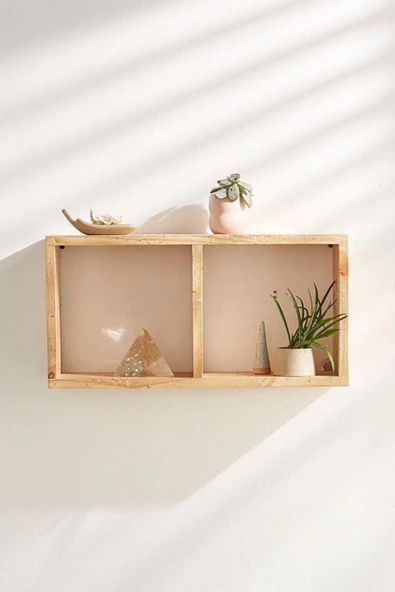 Emek Dekoratif Ahşap Rustik Duvar Rafı Kitaplık - Resim 2