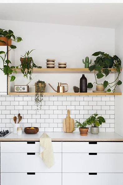 FabriCasa Masif Ahşap 2'li Dekoratif Duvar Raf Derinlik15cm ürün görseli 1