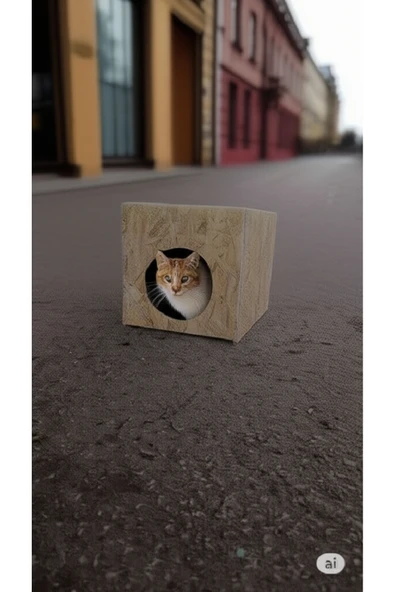 Renkli Home Yağmura Ve Soğuğa Dayanıklı Osb Kedi Evi Su Geçirmez ürün görseli