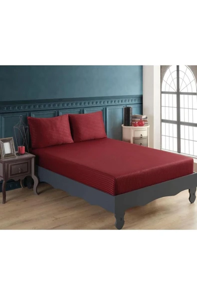 Cottonest Pamuk Saten Lastikli Çarşaf Seti 2 Yastıklı 180 x 200 - 1