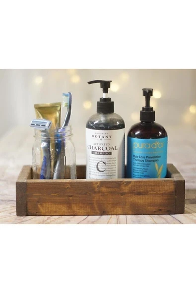 POSTOTTO Ahşap Organizer Kutu 300x15x10cm, Koyu Renk, Çok Amaçlı Saklama Çözümü - Resim 3