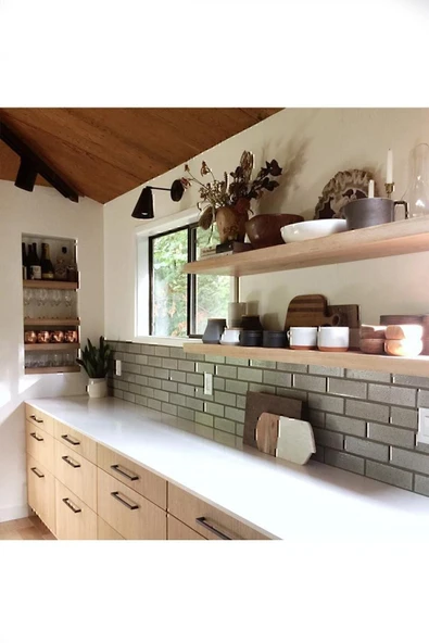 FabriCasa Masif Ahşap 2'li Dekoratif Duvar Raf Derinlik15cm - Resim 3