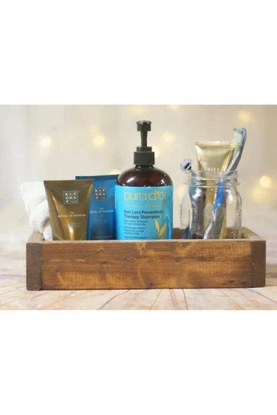 POSTOTTO Ahşap Organizer Kutu 300x15x10cm, Koyu Renk, Çok Amaçlı Saklama Çözümü - Resim 7