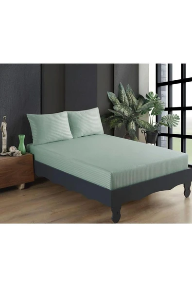 Cottonest Pamuk Saten Lastikli Çarşaf Seti 2 Yastıklı 180 x 200 - 1