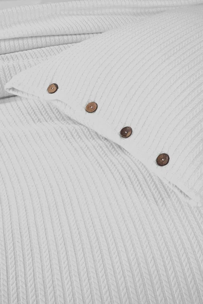 Cottonest Tek Kişilik Yatak Örtüsü Pİke 1 Adet Yastık Kılıfı - 3