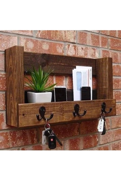 Ars Kozmetik&Dizayn UMUT PARK Ahşap Raflı Duvar Askılık Anahtarlık Ahşap ürün görseli