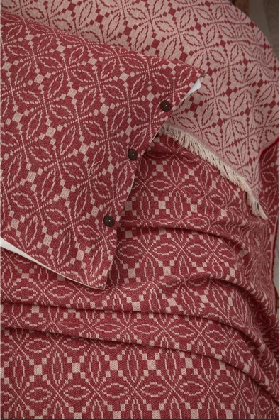 Cottonest ÇİFT KİŞİLİK YATAK ÖRTÜSÜ SETİ İKİ YASTIKLI SAÇAKLI - 1