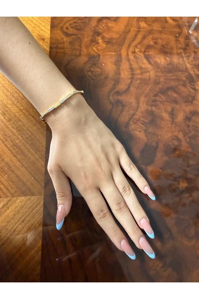 bettin tasarım Ysx Kadın Altın Renk Kristal Taşlı Çelik Bileklik - Resim 3