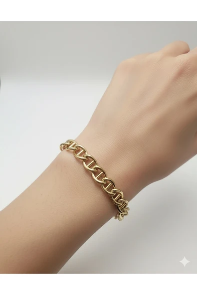 bettin tasarım Kadın 14 Ayar Altın Kaplama Xuping Kalın Zincir Klasik Bileklik ürün görseli