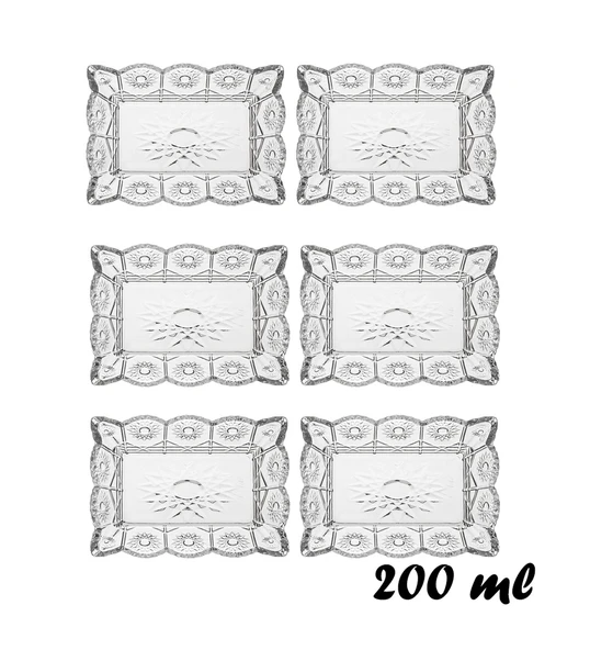 Porsima Almina 6'lı Kahve Yanı Lokumluk Sunumluk Cam Kase Seti Mini İkramlık Şekerlik, Reçellik, Sosluk Kase - 2