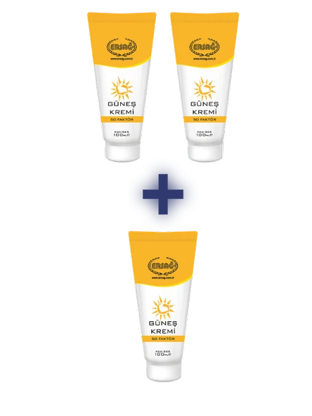 Ersağ GÜNEŞ KREMİ 50 FAKTÖRLÜ 100 ML. (2 ALANA 1 HEDİYE)
