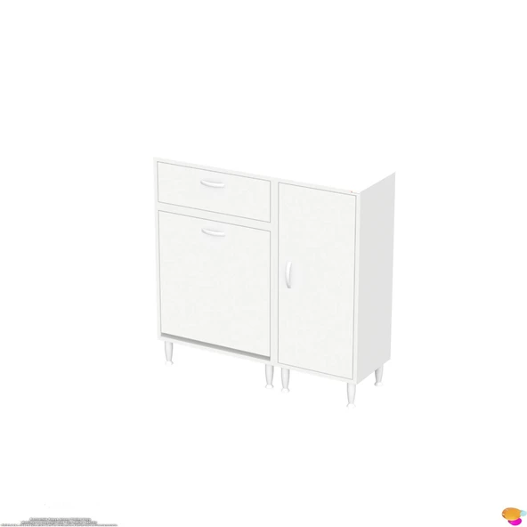 Modilayn YENİCE 110x97x32, 5 cm 3 raflı ve 3 sepetli dolap ile çamaşırlarınız artık daha düzenli. - 8