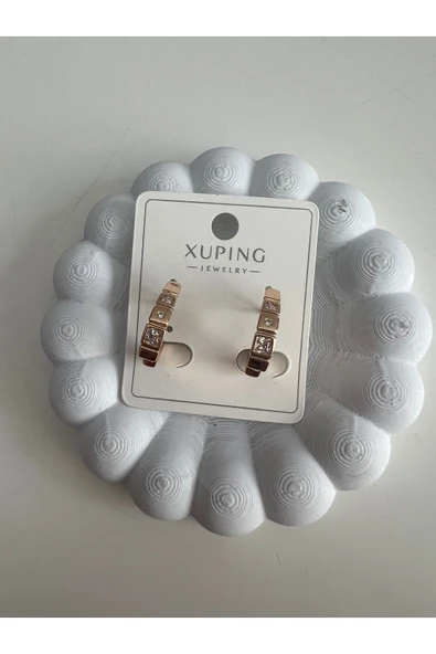 bettin tasarım Xuping Paslanmaz Zirkon Taşlı Kadın Çelik Küpe - 5