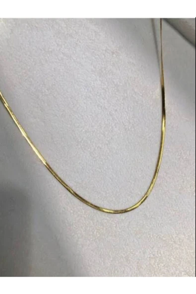bettin tasarım Gold Renk 60 Cm 2 Mm Kalınlık Unisex Çelik İnce Ezme İtalyan Zincir Kolye - 6