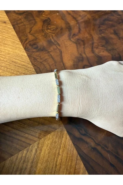 bettin tasarım Ysx Kadın Altın Renk Kristal Taşlı Çelik Bileklik ürün görseli