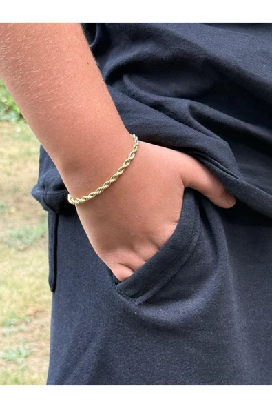 bettin tasarım 316L Çelik Kararmaz Klasik Burgu Unisex Bileklik 4mm Kalınlık - 2