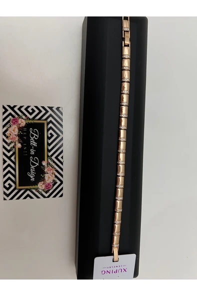 bettin tasarım Rose Zirkon Taşlı Xuping Kadın Çelik Bileklik - 7