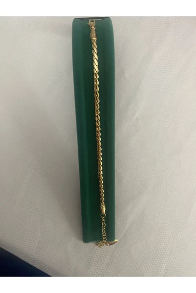 bettin tasarım Xuping 14K Altın Kaplama Düz Zincir Model Kadın Çelik Bileklik - Resim 6