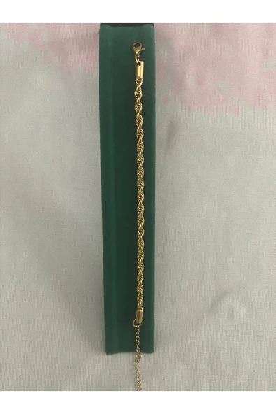 bettin tasarım 316L Çelik Kararmaz Klasik Burgu Unisex Bileklik 4mm Kalınlık - 8