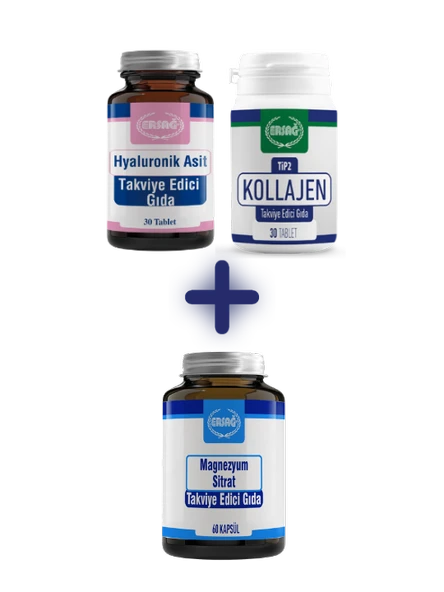 Ersağ TİP 2 KOLLAJEN TABLET, HYALURONİK ASİT TABLET ALANA MAGNEZYUM SİTRAT HEDİYE ürün görseli