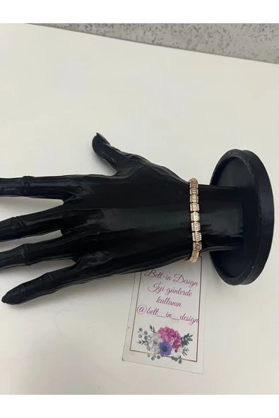 bettin tasarım Rose Zirkon Taşlı Küp Xuping Kadın Çelik Bileklik - 7
