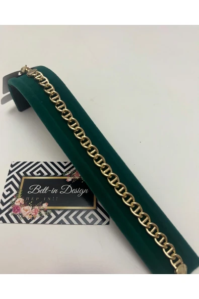 bettin tasarım Kadın 14 Ayar Altın Kaplama Xuping Kalın Zincir Klasik Bileklik - Resim 5