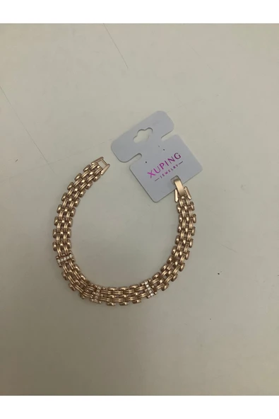 bettin tasarım Hasır Zirkon Taşlı Rose Xuping Kadın Bileklik - 5