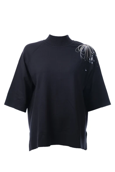 On Omzu Zincir İşlemeli Triko Kazak On - 5