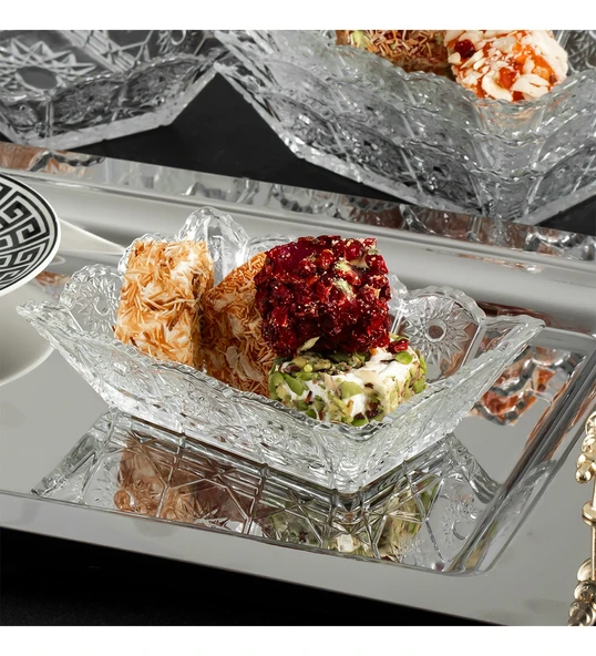 Porsima Almina 6'lı Kahve Yanı Lokumluk Sunumluk Cam Kase Seti Mini İkramlık Şekerlik, Reçellik, Sosluk Kase - 3