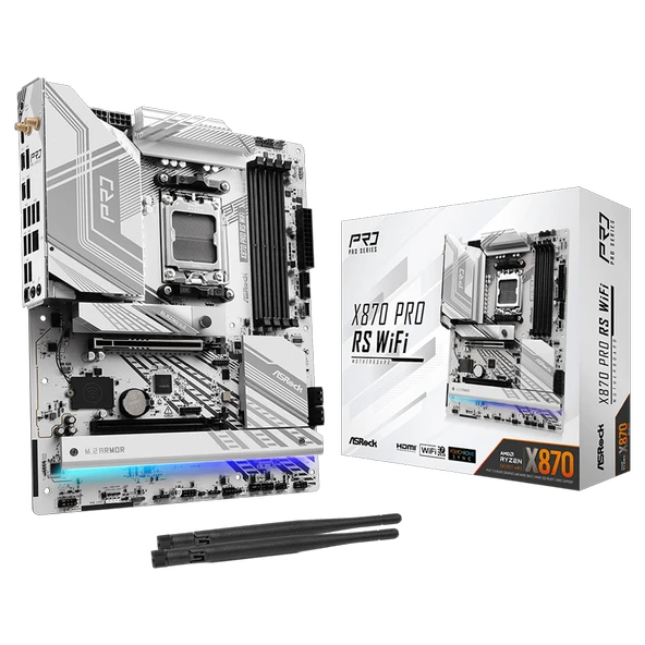 ASROCK X870 Pro RS WIFI 8000MHz DDR5 Soket AM5 M.2 USB 3.2 HDMI ATX Anakart ürün görseli