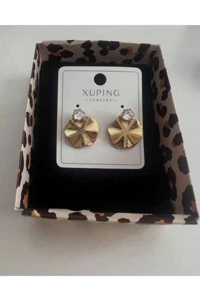 bettin tasarım Xuping Gold Işıltılı Çelik Kadın Küpe - Resim 7