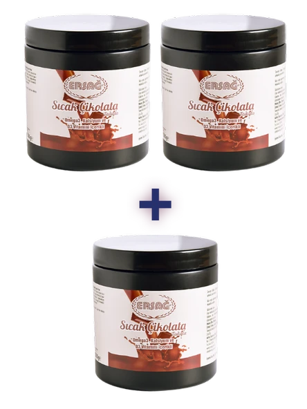 Ersağ SICAK ÇİKOLATA (OMEGA 3, KALSİYUM, D3 VİTAMİNİ) (2 ALANA 1 HEDİYE)