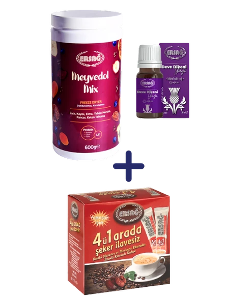 Ersağ MEYVEDOL MİX, DEVE DİKENİ YAĞI 30 ML ALANA 4 Ü 1 ARADA KAHVE YUMUŞAK İÇİM (TEK İÇİMLİK) HEDİYE