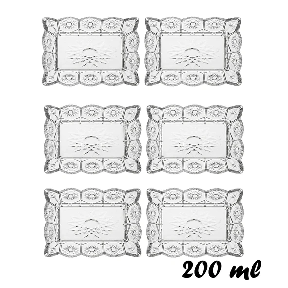 Porsima Almina 6'lı Kahve Yanı Lokumluk Sunumluk Cam Kase Seti Mini İkramlık Şekerlik, Reçellik, Sosluk Kase - 6