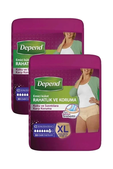Depend Emici Külot XL Beden 10'lu 2 Paket ürün görseli