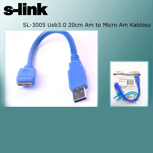 S-LINK SL-3005 Usb 3.0 Am to Micro Am (20cm) Kablo ürün görseli 1
