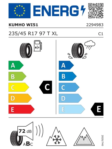 KUMHO 235/45R17 97T XL WINTERCRAFT WI51 2025 ÜRETİM KIŞ LASTİĞİ - 2