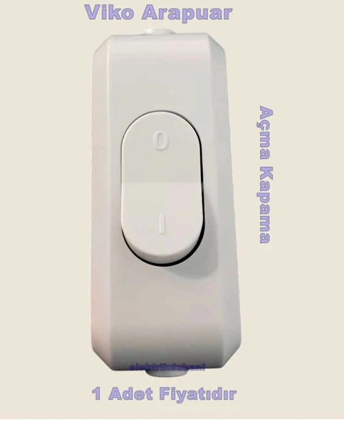 VİKO Plastik Ara Puar Anahtar BEYAZ (FAR Tik Tak)