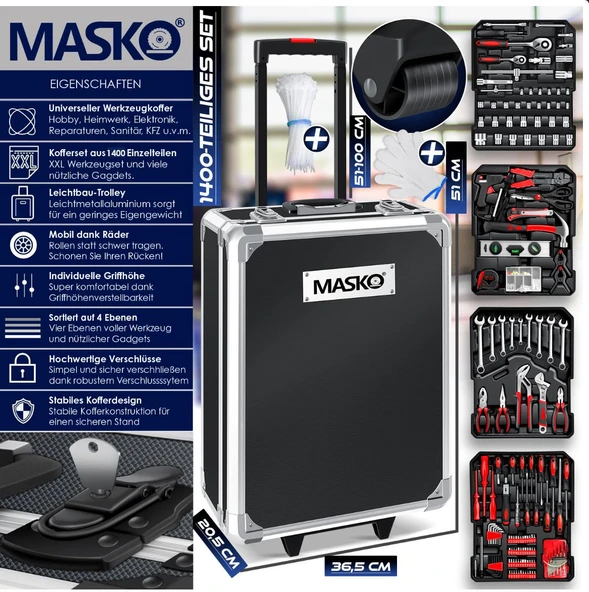 1400 Parçayla Dolu Alet Çantası