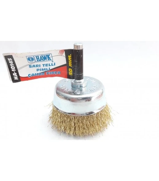 Hawk HA10145 Pimli Sarı Tel Çanak Fırça 50 mm ürün görseli