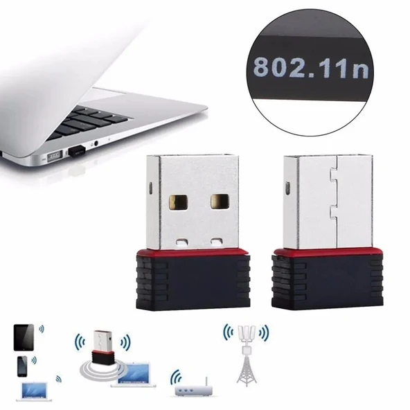 SUPER WİRELESS USB MİNİ USB KABLOSUZ Wİ-Fİ ALICI ADAPTÖR 150 MBPS 802.11N ürün görseli