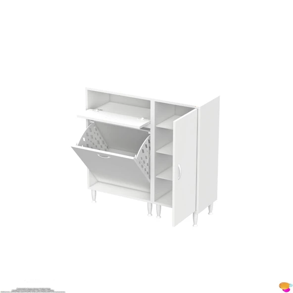 Modilayn YENİCE 100x97x32, 5 cm 3 raflı ve 3 sepetli dolap ile çamaşırlarınız artık daha düzenli - 20