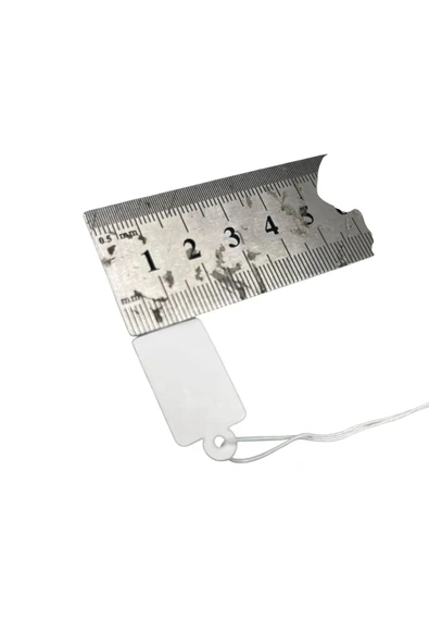 Orta Boy Beyaz Renk 2 /1,5 cm 80 adet Karton İpli Fiyat Etiketi - Resim 3